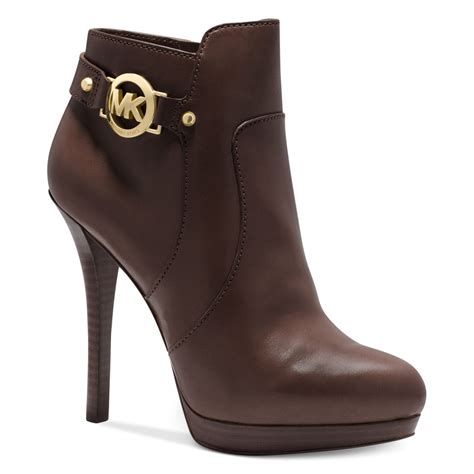 michael kors boots brown top|michael kors kara bootie.